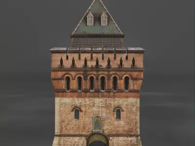 Dmitrievskaya Tower - Nizhny Novgorod Kremlin Low-poly 3D model