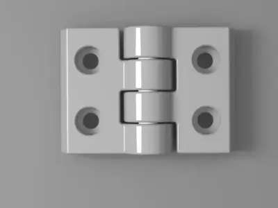 Heavy Duty Plastic Hinge- High-Low polygon 270Deg rotation Low-poly 3D model