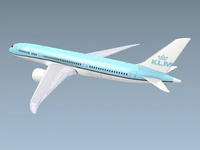 Boeing 787-9 lowpoly airliner Low-poly 3D model