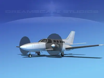 Cessna 402 Businessliner SS Low-poly 3D model