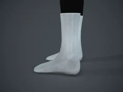 White Socks Style 3 Low-poly 3D model