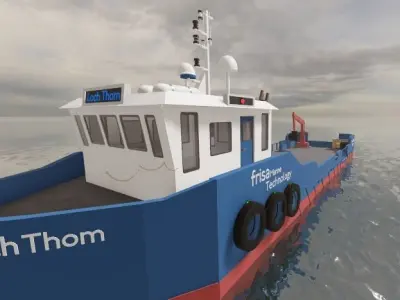 Construction Platform Supply Vessel Ship  3D model