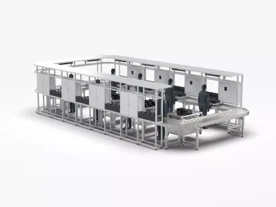 Hydraulic Valve Manual Intelligent Assembly Line 3D model