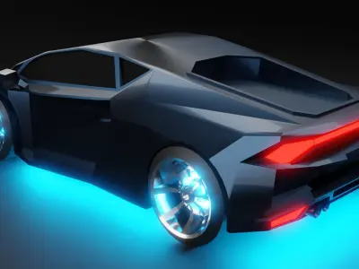 Low-poly sports car Free 3D model