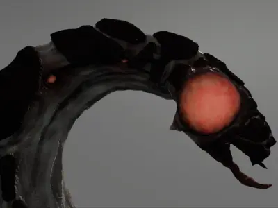 Insectoid Worm monster Low-poly 3D model