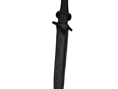 Fantasy Dagger with Golden Hilt 3D model