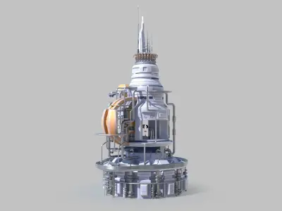SciFi military headquarters 3D model