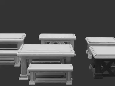 Fantasy tables for 3D print to wargaming 3D print model
