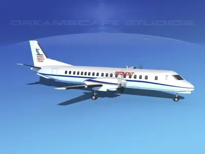SAAB 2000 Piedmont Commuter 3D model