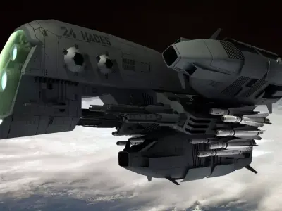 Cerberus Space Drone Low-poly 3D model