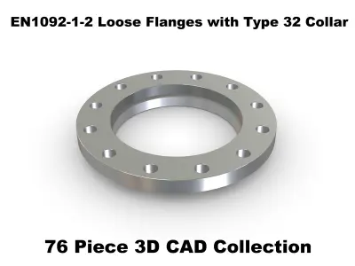 EN1092-1-2 Loose Flanges with Type 32 Collars 3D model