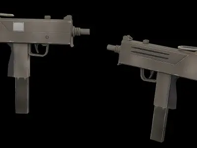 Hand-Painted Cartoon MAC 10 Free low-poly 3D model
