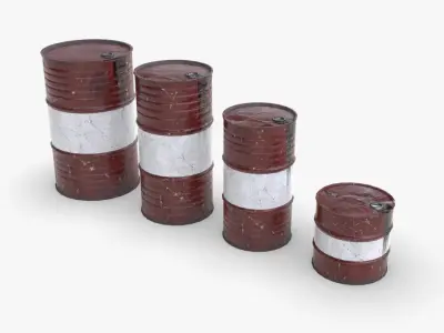 Chemical barrels Low-poly 3D model