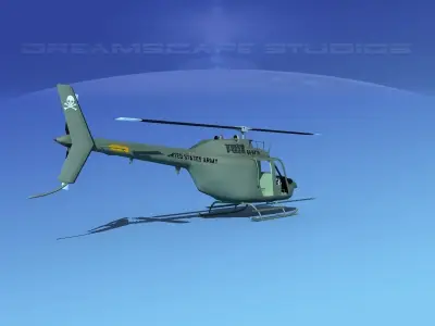 Bell OH-58B US Army 2 3D model
