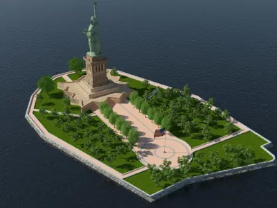 Statue of Liberty Island 3D model