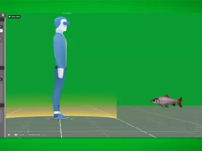 Asian Carp Fishes Low-poly 3D model