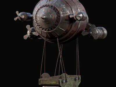 Steam Air Ship  Low-poly 3D model