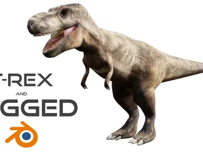 T-Rex Rigged 3D Model Low-poly 3D model