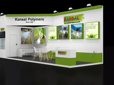 9mtr x 3mtr expo stall 2side open Exhibition Stand Free low-poly 3D model