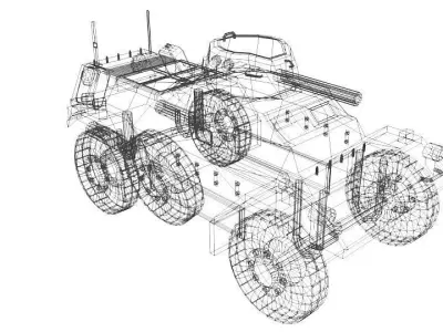 Armoured Car - Ferret 3D model