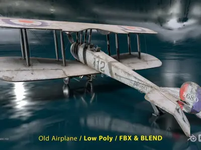 Old Aircraft Low-poly 3D model
