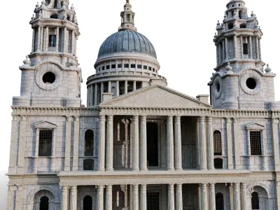 St Pauls Cathedral Low-poly 3D model