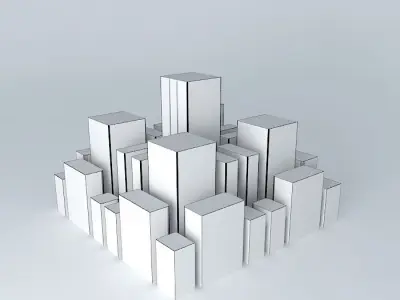 Cityscape 3 cubes 3D model
