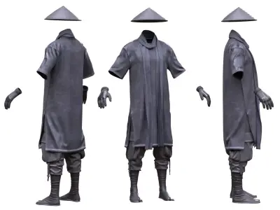 Male Warrior Outfit 1 Low-poly 3D model