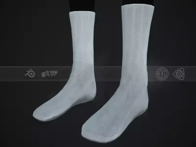 White Socks Style 3 Low-poly 3D model
