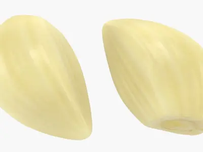 Peeled Garlic Clove in a Glass Bowl 3D model