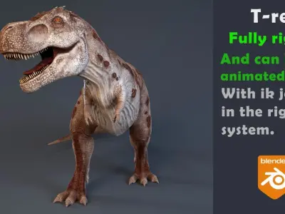 Tyrannosaurus rex rigged 3D model