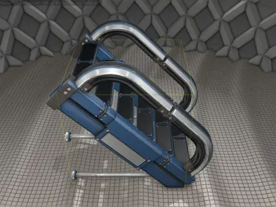 Sci-Fi Stairs - 9 - Blue Version  Low-poly 3D model