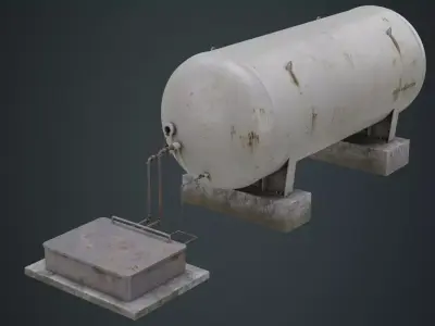 Industrial Gas Tank 2B Low-poly 3D model