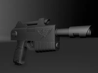 Imperial Laspistol Low-poly 3D model