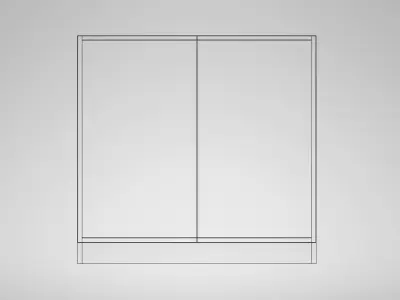 Cabinet with 2 facades Low-poly 3D model