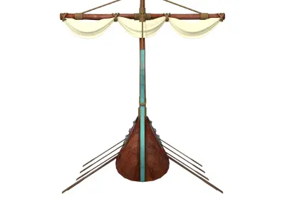 Viking ship cartoon 3D model