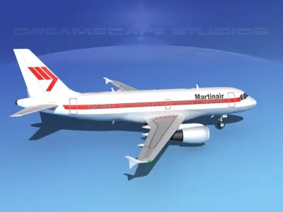 Airbus A319 Martinair 3D model