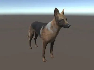 ALSATIAN DOG Low-poly 3D model