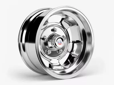 US Indy Mag Wheel Low-poly 3D model