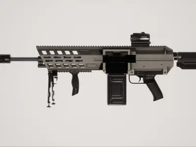 Machine Gun 1 Low-poly 3D model