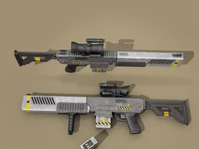 sci fi battle rifle 3D model