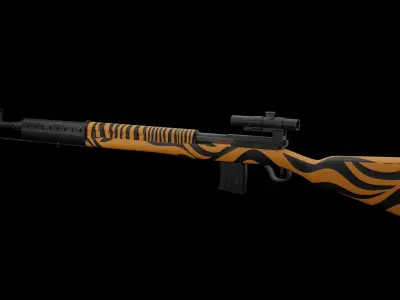 SVT- 40 Sniper Rifle Low-poly 3D model