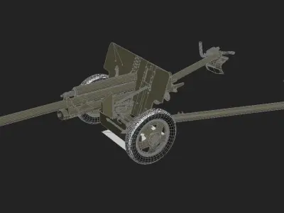 Zis 3 military cannon 3D model