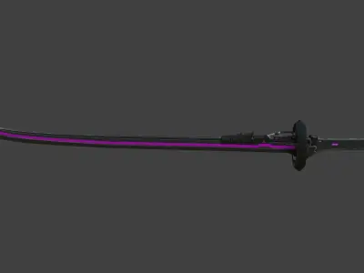 Corrupt Futuristic Samurai Sword Low-poly 3D model