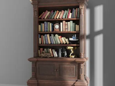 Bookcase diorama 3D model