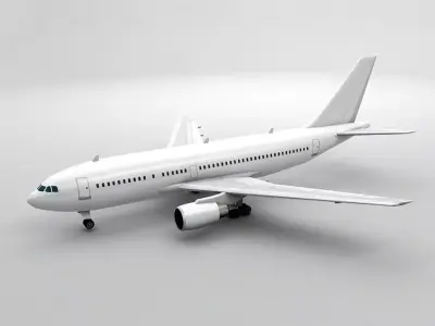 Airbus A310-300 Airliner - Generic White Low-poly 3D model