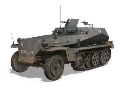 SD KFZ 250 - Half-track troop carrier 3D model