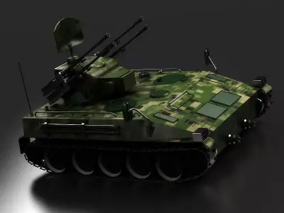 Tanks anti-aircraft guns radar anti-aircraft systems 3D model