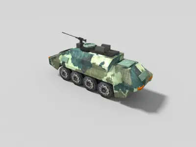 low poly military armored vehicle Low-poly 3D model