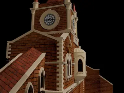 Navalrai Market Clock Tower Low-poly 3D model